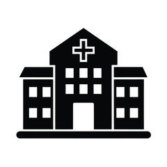 Hospital Building Icon Vector Illustration