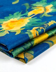 Fabric Display Blue Sunflower Print