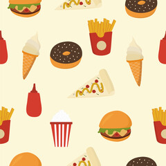 Fast Food Seamless Pattern