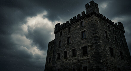 A house with a strong, fortress-like appearance against the elements