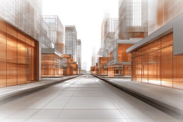 City street, architectural sketch, modern