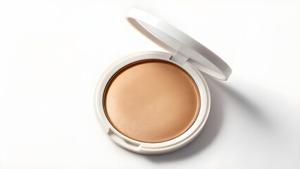 Realistic Glowing Cream Bronzer Pot Mockup with Blank No Label Packaging, Sunlit Swatch Makeup Container, Minimalist Cosmetic Design for Professional Branding Showcase