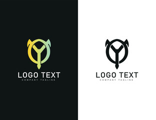 Gradient y logo design