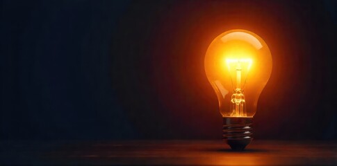 A glowing lightbulb illuminates a dark background, radiating bright light and innovative ideas Perfect for concepts of inspiration, creativity, and problem-solving , problem-solving, abstract