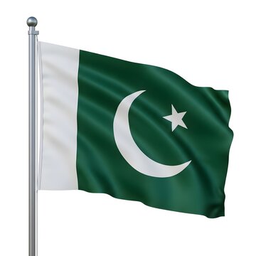 Pakistan national flags waving in the wind as a symbol of patriotism and country banners
