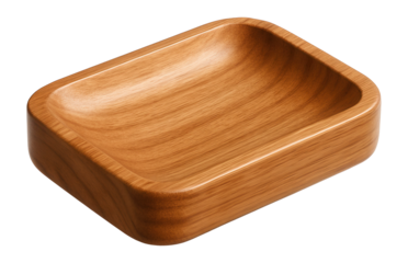 Wooden soap dish with flat base and smooth finish