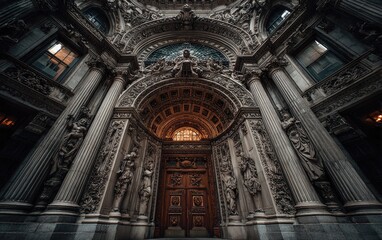 Ornate entryway of a grand building