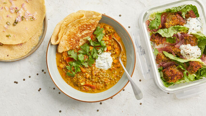 Falafel and dal
