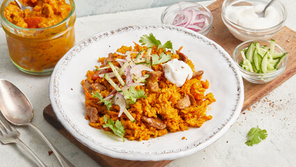 Seitan rice curry