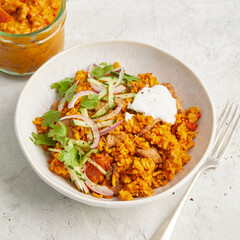 Seitan rice curry