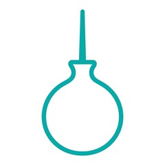 Fototapeta premium Teal outline of a bulb syringe