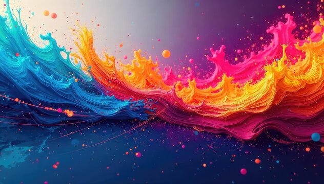 A paintbrush strokes vibrant colors beyond a sharply defined line, representing the exciting fusion of restriction and boundless imagination , creative, boundary, vivid