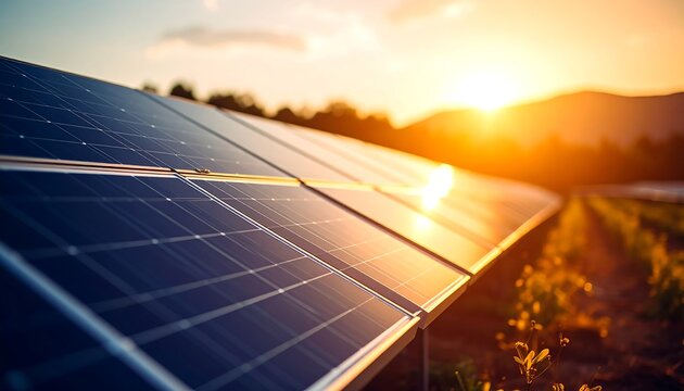 Solar panels at sunset (1)