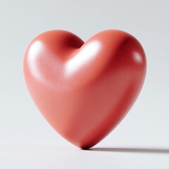 Fototapeta premium A vibrant red heart is resting upon a clean white surface