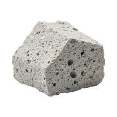 Obraz premium Porous volcanic pumice rock textured close-up on transparent background