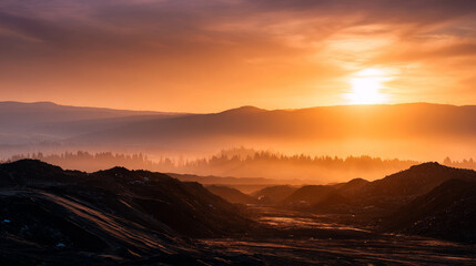 Obraz premium land with garbage, Garbage dump landscape of ecological damage contaminated land., plastic scrap in landfill, environmental problems pollution, waste or trash from household in waste landfill