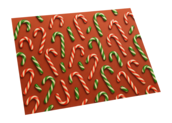Sheet of wrapping paper with festive candy canes