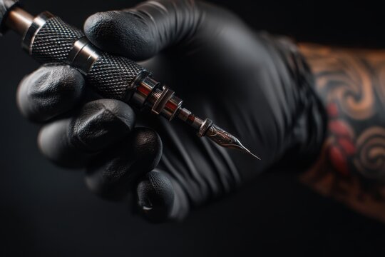 A person is in the process of getting a tattoo done on their arm