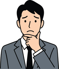 A Thoughtful Man in a Suit Contemplation, Decision-Making, and Corporate Thinking