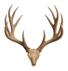 Deer antlers with a matte texture and wide spread