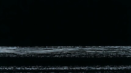 Static noise creates horizontal lines across a dark television screen showing signal problems or malfunction.
