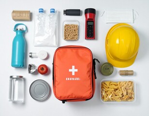 Generated image家庭の防災用品を並べた防災対策イメージ
