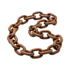Fototapeta premium Rusty iron chain on transparent background