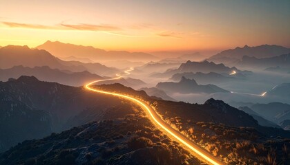 Expansive futuristic landscape with glowing pathways, layered horizons, and atmospheric haze evoking immersive visual appeal