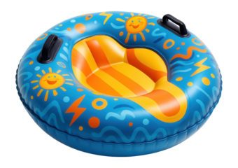Inflatable sled with fun design