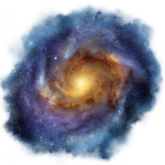 Fototapeta premium Detailed Spiral Galaxy with Star Field on White Background