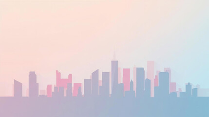 Fototapeta premium abstract geometric buildings, flat pastel gradient style.