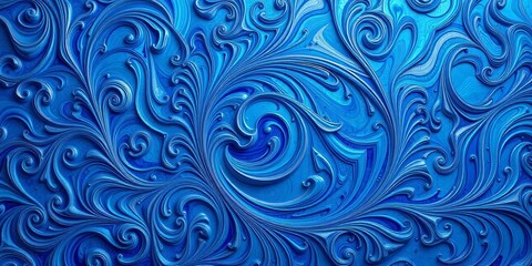 Intricate swirling blue abstract pattern, textured background,  mystical,  texture