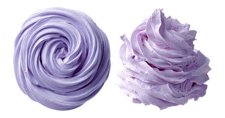 Obraz premium Isolated Lavender Cream Swirls on Transparent Background
