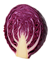 Obraz premium Slice of vibrant red cabbage with visible texture