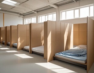 避難所の内部風景と避難生活の様子