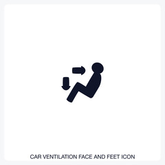 Car Ventilation Face and Feet Icon