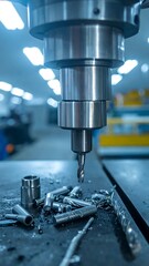 Industrial metalworking machine close-up