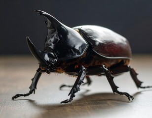 Close-up of a rhinoceros beetle