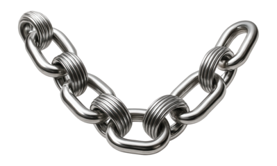 Chain with alternating grooved and plain links