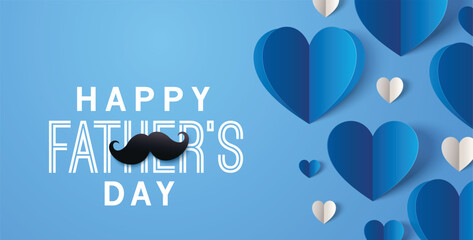Father's Day greeting cards in modern paper cut style. Vector illustration for cover, poster, banner, flyer and social media.

