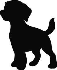 Puppy dog silhouette illustration