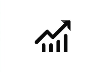 Simple black upward trending graph icon