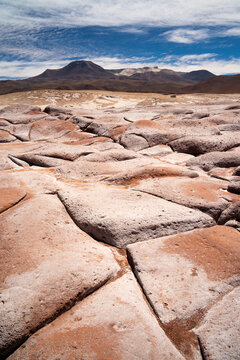 Aguas Calientes Salt Flat, Piedras Rojas in the Atacama desert, Chile