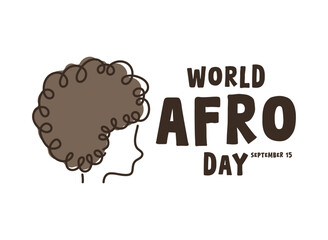 Flat design vector of World Afro Day. September 15. Afro hair. Flat design vector. Banner, card, background.