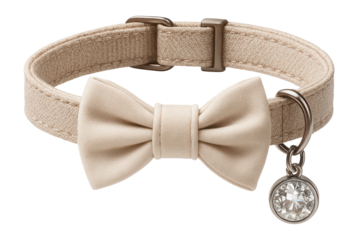 Designer cat collar with bow tie and rhinestone charm
