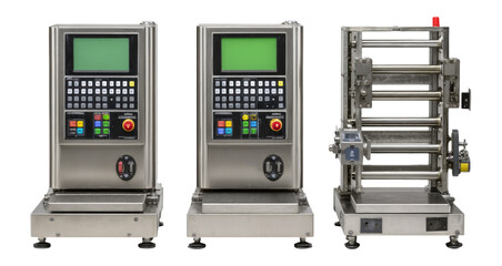 Industrial Control Panel and Machinery Isolated on Transparent Background