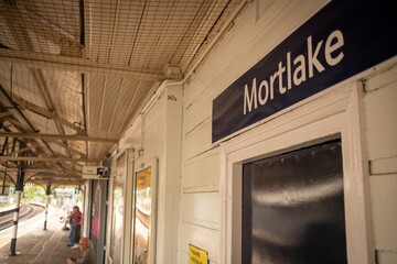 LONDON- Mortlake Railway Station in borough of Richmond, South West London