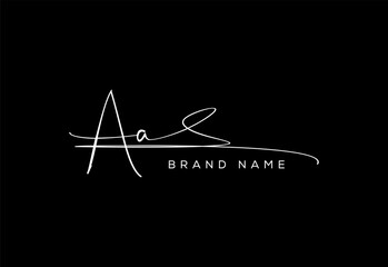 AA letter beauty cursive handwriting logo.