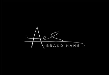 AE letter beauty cursive handwriting logo.