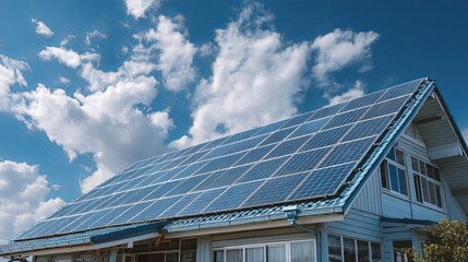 Fototapeta premium Solar Panel-Covered in residential of a Modern Home